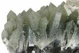 Green, Hedenbergite Included Quartz with Calcite - Mongolia #163992-3